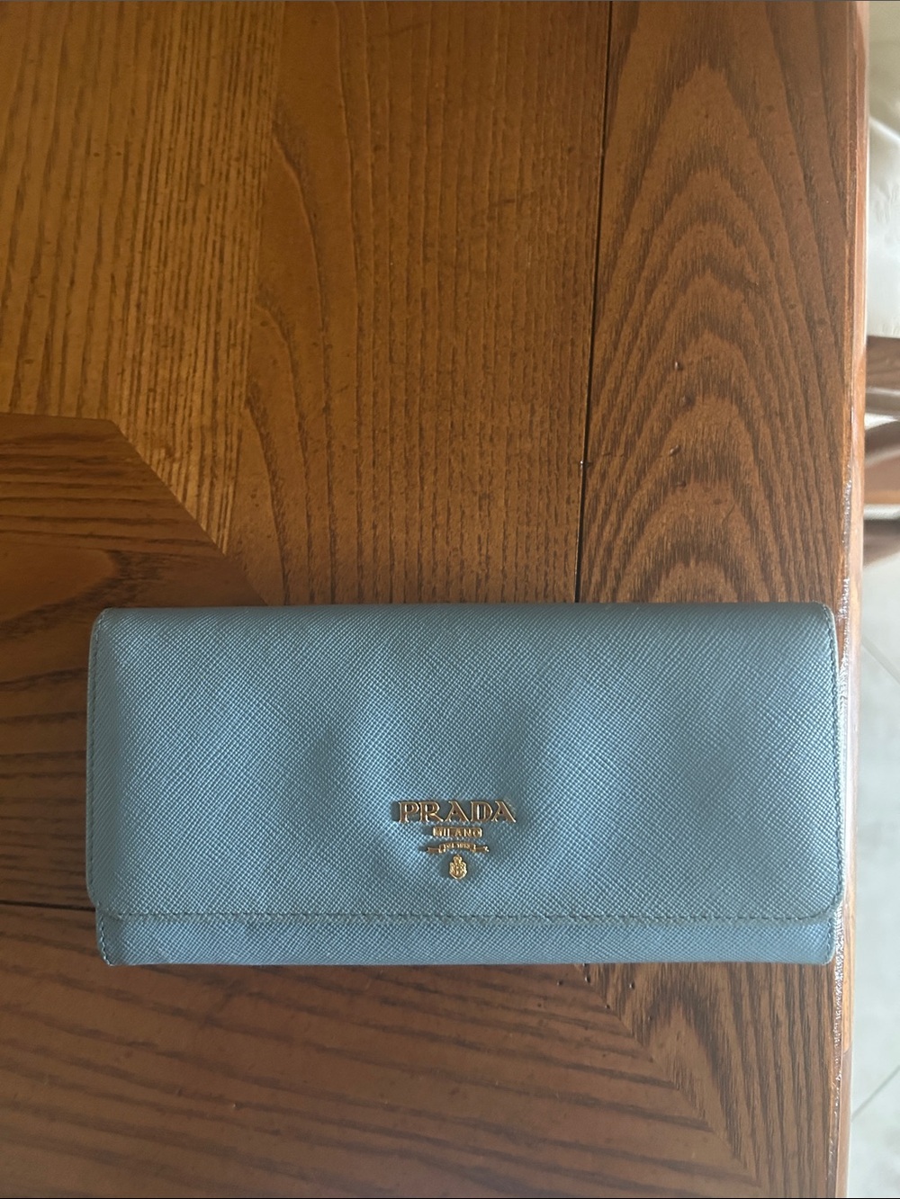 Prada Saffiano Leather Continental Wallet - Tiffany Blue